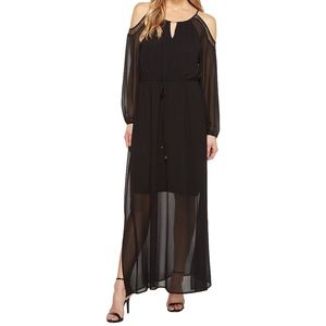 Calvin Klein Solid Keyhole Maxi Black Dress NWT